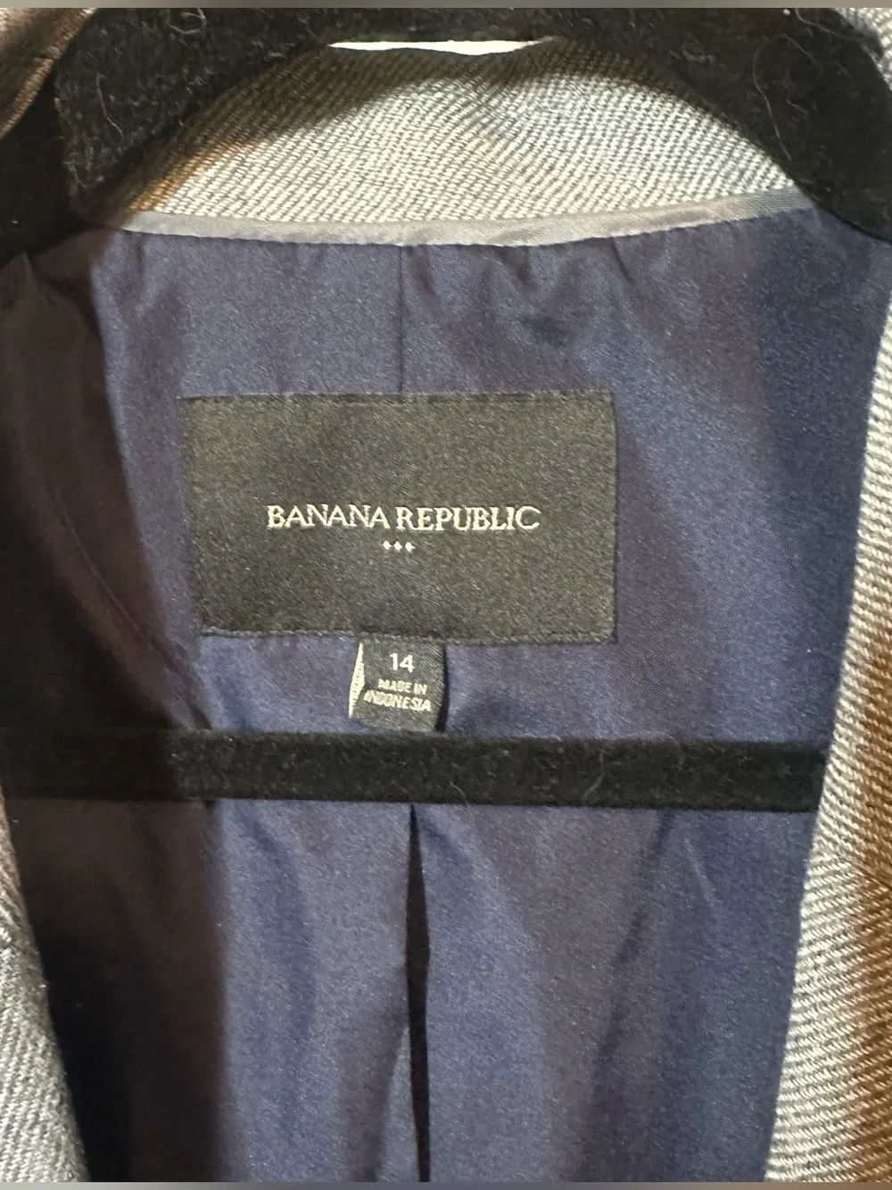 Banana Republic Gray Women's Single-Button Military-Detail Blazer
